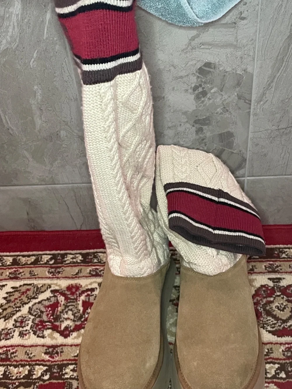 UGG Platform Cable Knit Boots